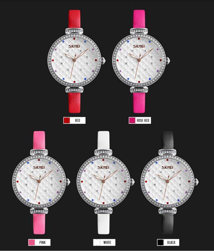 Jenama Wanita Jam Tangan Kuarza Wanita Jam Tangan Fesyen Jam Tangan Kasual Jam Tangan Tali Kulit Kalis Air 9142