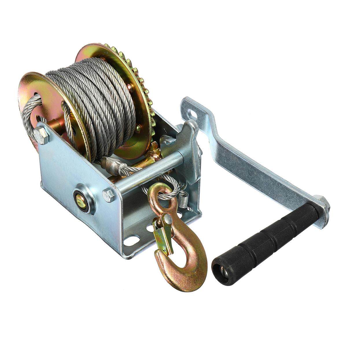 600lbs Manual Hand Winch + 10M Caravan Strap Length Marine Pull Boat Trailer