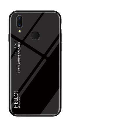 สำหรับ Vivo V9 Y85 Gradient สีกระจกเทมเปอร์ปลอกแก้วฝาหลังกันชน TPU อ่อนกรณี สำหรับ Vivo V9 Y85 Gradient สีกระจกเทมเปอร์ปลอกแก้วฝาหลังกันชน TPU อ่อนกรณี
