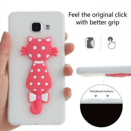สำหรับซัมซุงกาแล็คซี่ A5 2016/A510 น่ารัก 3D แมวรูปแบบซองนุ่มกันกระแทกเคสโทรศัพท์ - INTL