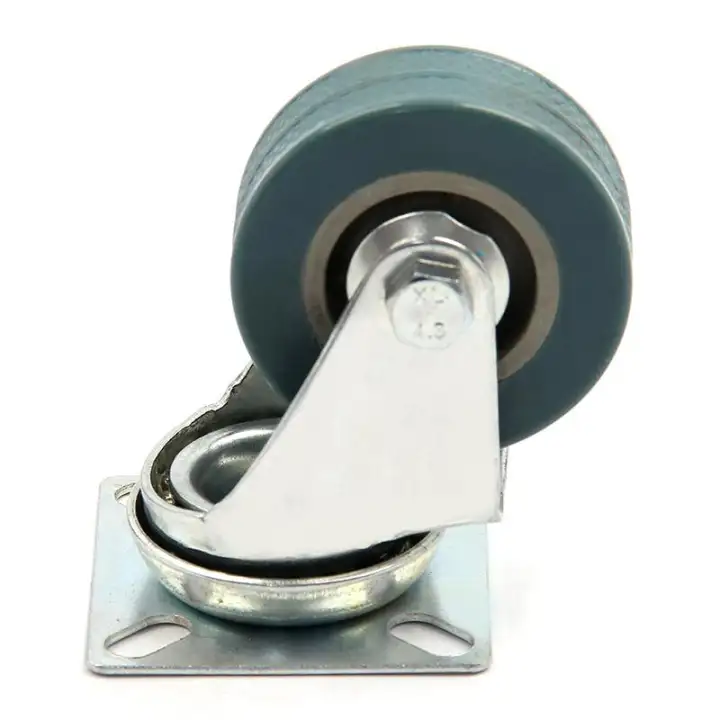 4 X Heavy Duty 50x17mm Rubber Swivel Castor Wheels Trolley Heavy Duty 50x17mm Rubber Swivel Castor