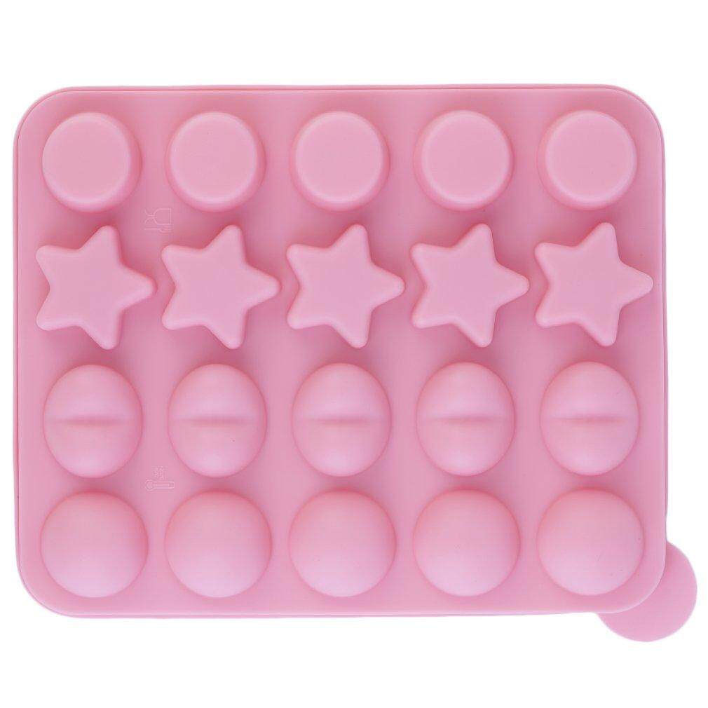 GETEK 20 Lollipop POP 4 Pattern Cake Mold Tray Chocolate Silicone Non-Stick Baking