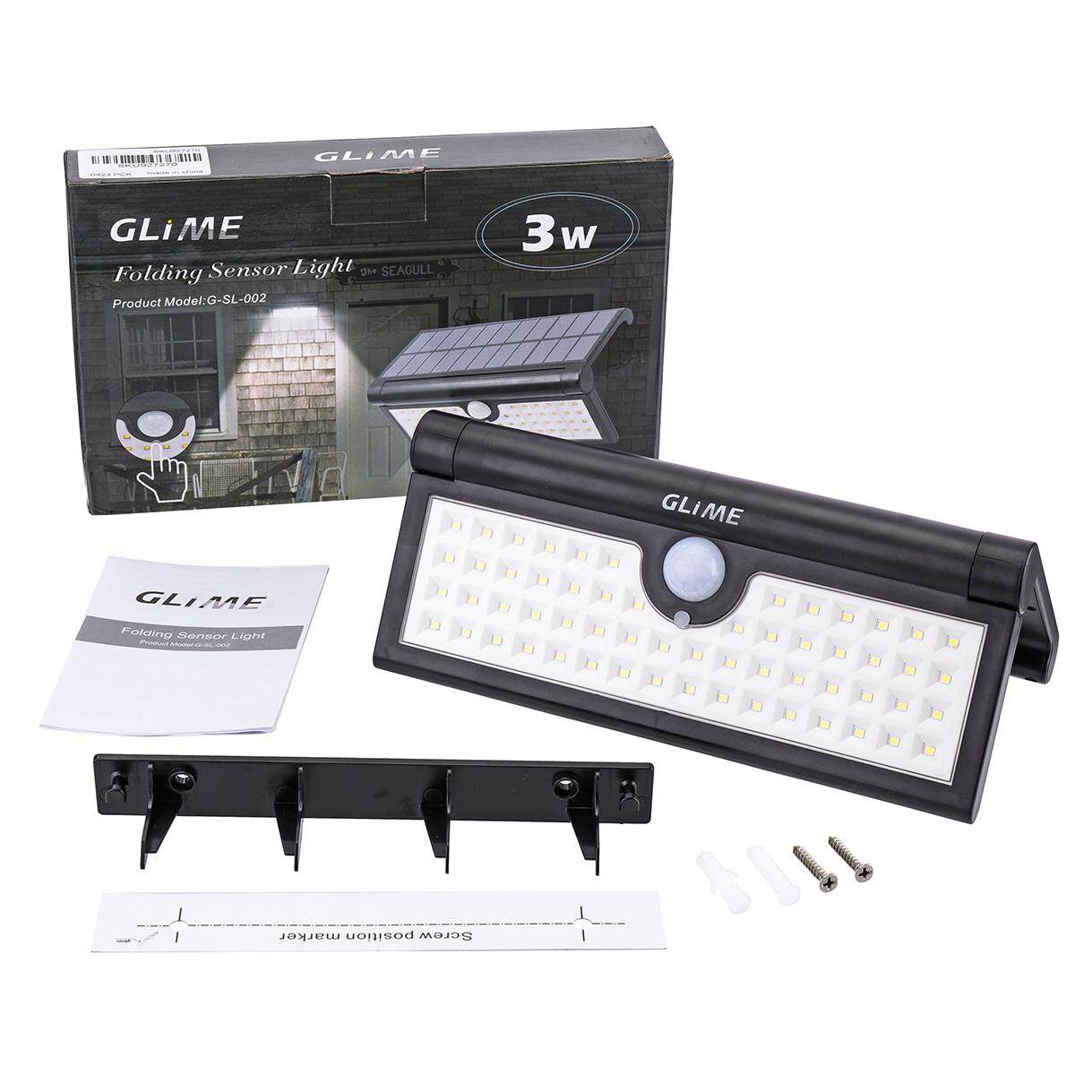 GLIME 3 Wát 58x LED 2835600LM Điều Khiển Ánh Sáng & Con Người Cảm Ứng Năng Gấp Tường Năng Lượng Mặt Trời Làm Việc Ánh Sáng