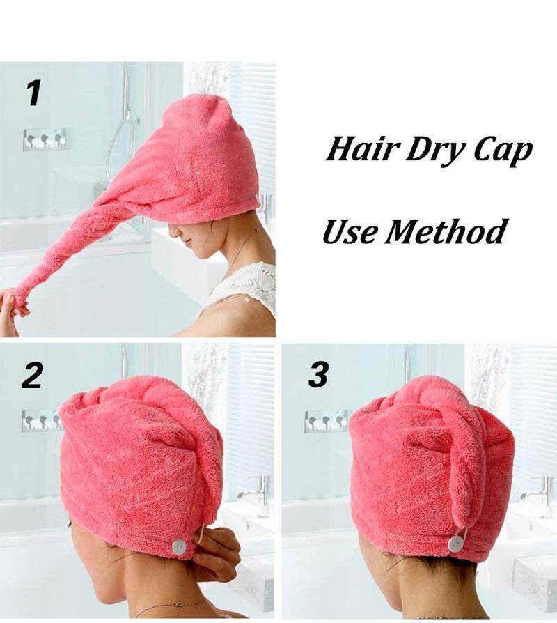 Women Bathroom Super Absorbent Quick-drying Microfiber Bath Towel Hair Dry Cap Salon Towel 25x65cm - intl