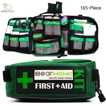Bearhoho Handy First Aid Kit Bag 165 Piece Lightweight Emergency Medical Rescue Outdoors Car Luggage School Hiking Survival Kits