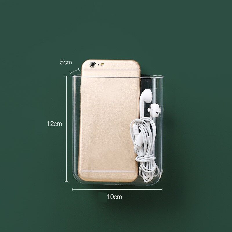 YESPERY Transparent PS Wall-mounted Storage Box Living Room Wall Seamless Debris Sorting Box Multifunctional Bedside Storage Box