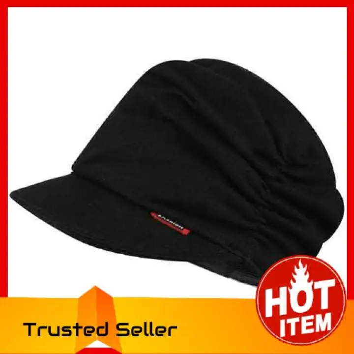 beanie hat with brim