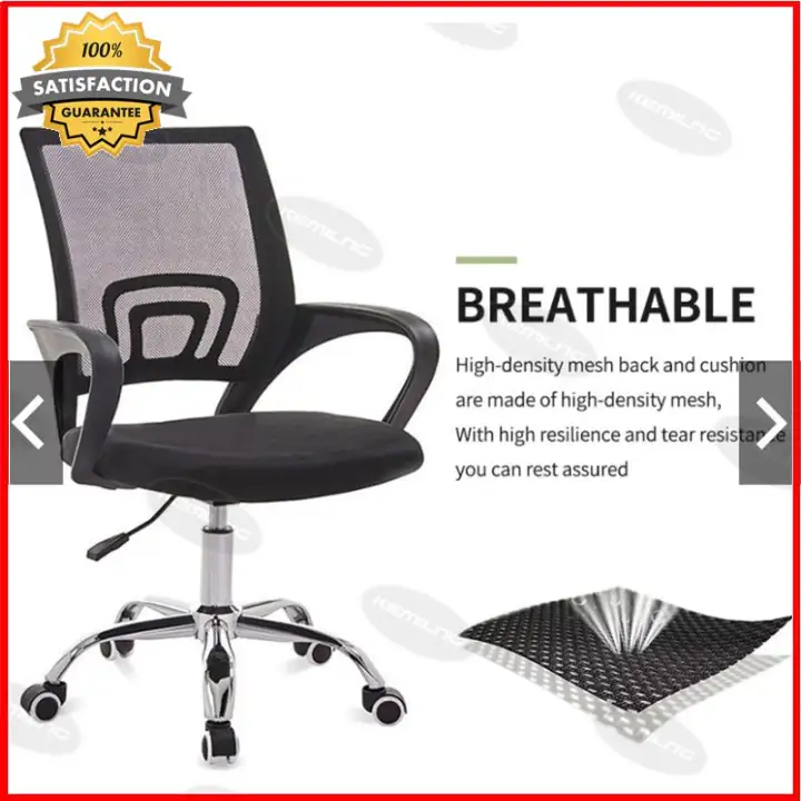 Kemilngtt 1 Adjustable Swivel Med Back Mesh Mixed Color Office Chair Chrome Leg Kerusi Pejabat Gray Half Blue Half Purple Half Green Black Lazada