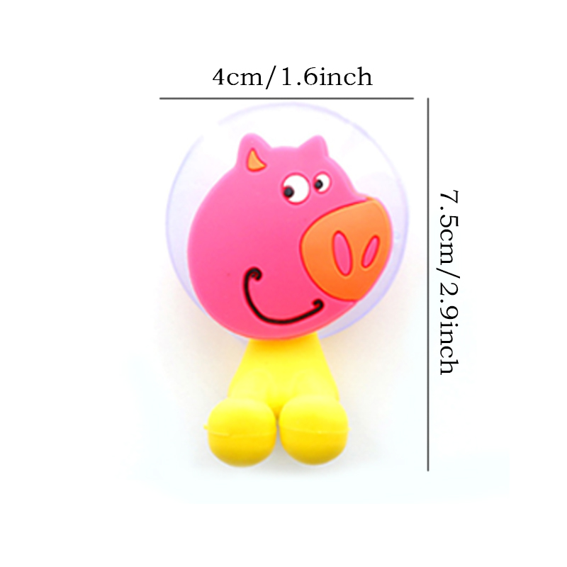 Cartoon Animal Toothbrush Holder Suction Cup Toothpaste Toothbrush Rack Plug Hook