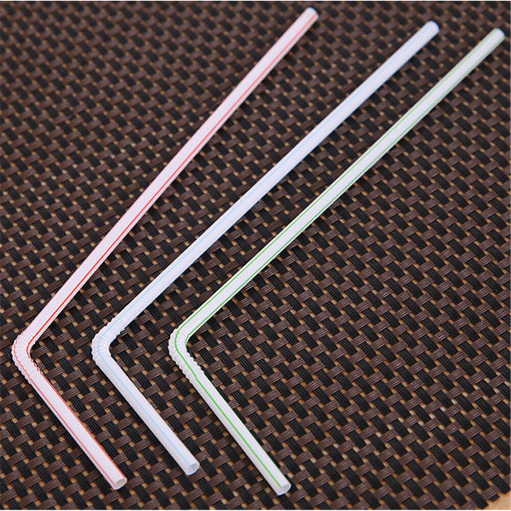 100 Chiếc Ống Hút Uống Một Lần Uốn Cong Được Cho Tiệc Sinh Nhật Quán Bar Đám Cưới (Nhiều Màu)