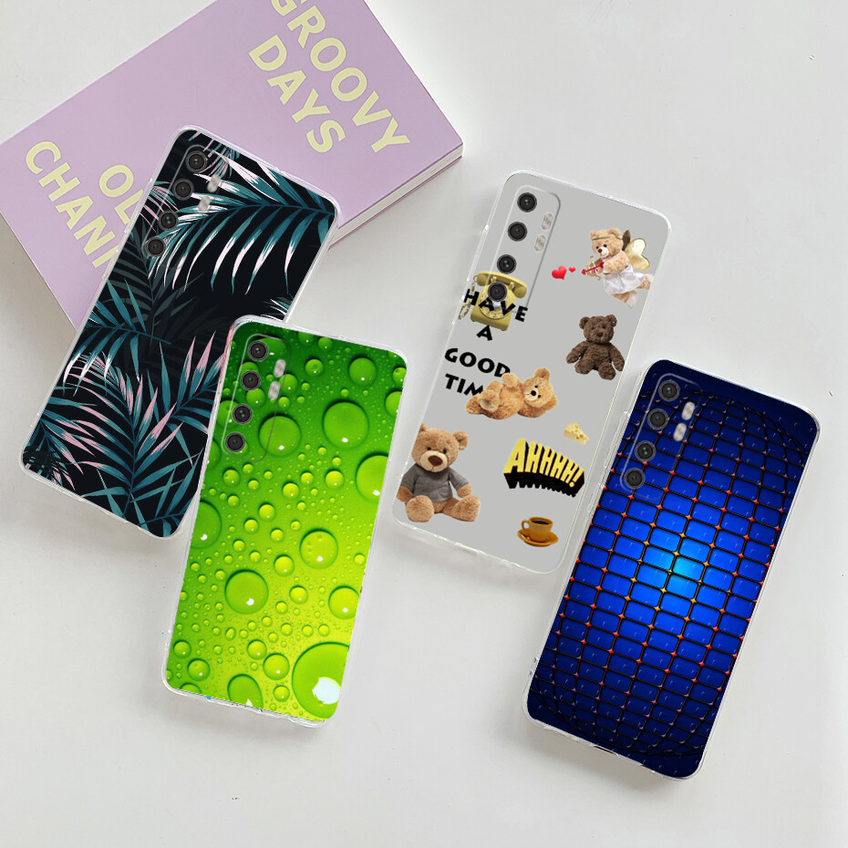 Casing For Xiaomi Mi Note 10 Lite Case Clear Cute Painted Silicone Soft TPU Back Cover Phone Case