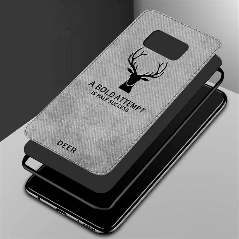 Cho [Samsung Galaxy S8/G950] Ốp Lưng Họa Tiết Nai Sừng Tấm Dệt Vải Bạt Mềm Hình Hươu Cổ Điển