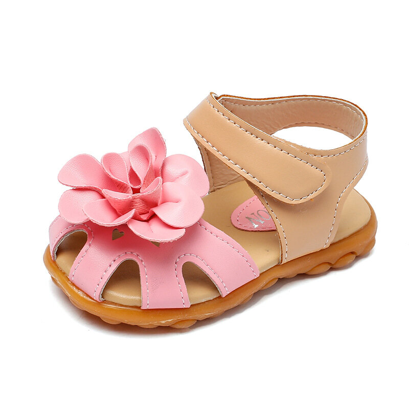 Children's Sandals Four-color Flowers Beach Shoes 4-10 Years Old Girl Sandals Girls Baotou Baby Shoes Rubber Soft Sole Children's Shoes