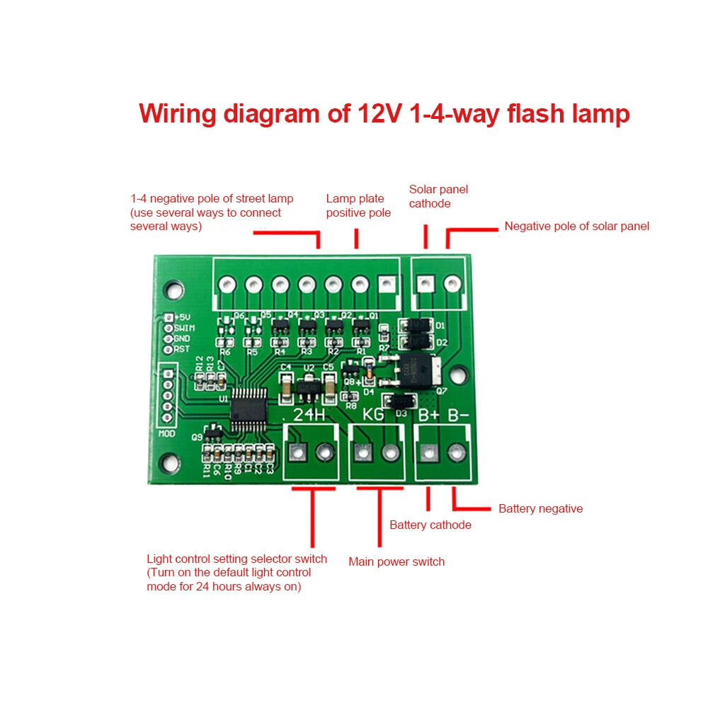 【Hàng Có Sẵn】bảng Mạch Điều Khiển Đèn Nhấp Nháy Năng Lượng Mặt Trời Aideepen 12V Chính Hãng Với Bốn Đầu Ra Mô-đun Sạc Pin Lithium