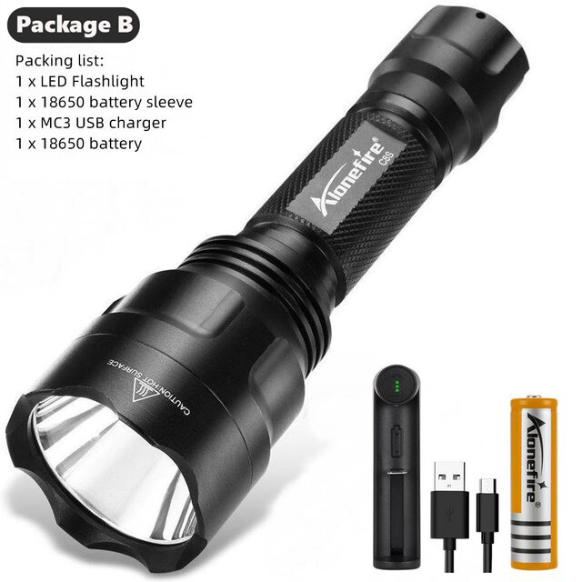 Alonefire C8s XM-L T6 L2 LED Flashlight 4000 Lumens 5 Mode Camping Lanterna Waterproof