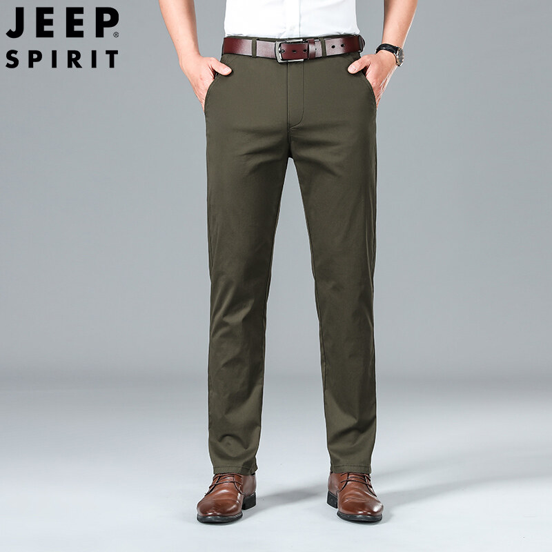 Jeep spirit men's pants oversize thin cargo pants cotton loose fitting casual pants