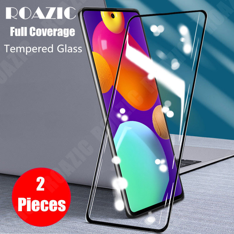 ROAZIC For Samsung Galaxy M62 Screen Protector [2 Pieces] 9H Hardness Clear Tempered Glass Full Cover Protective Film