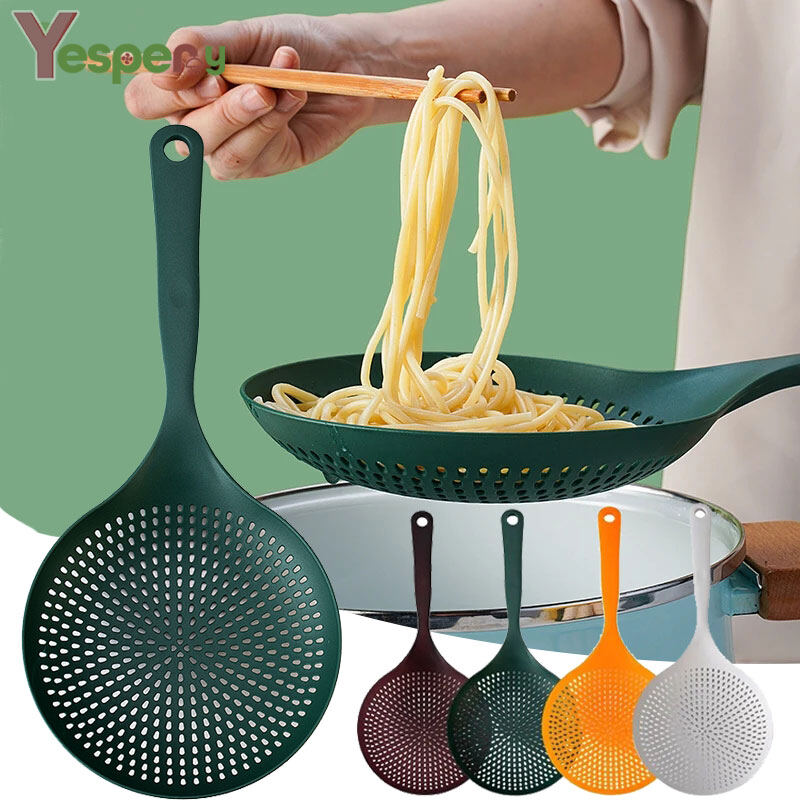 Yespery lớn colander nhà bếp lớn mì muỗng thìa cầm tay dài nhiệt độ cao không dính Pan colander strainers Lọc dụng cụ nhà bếp