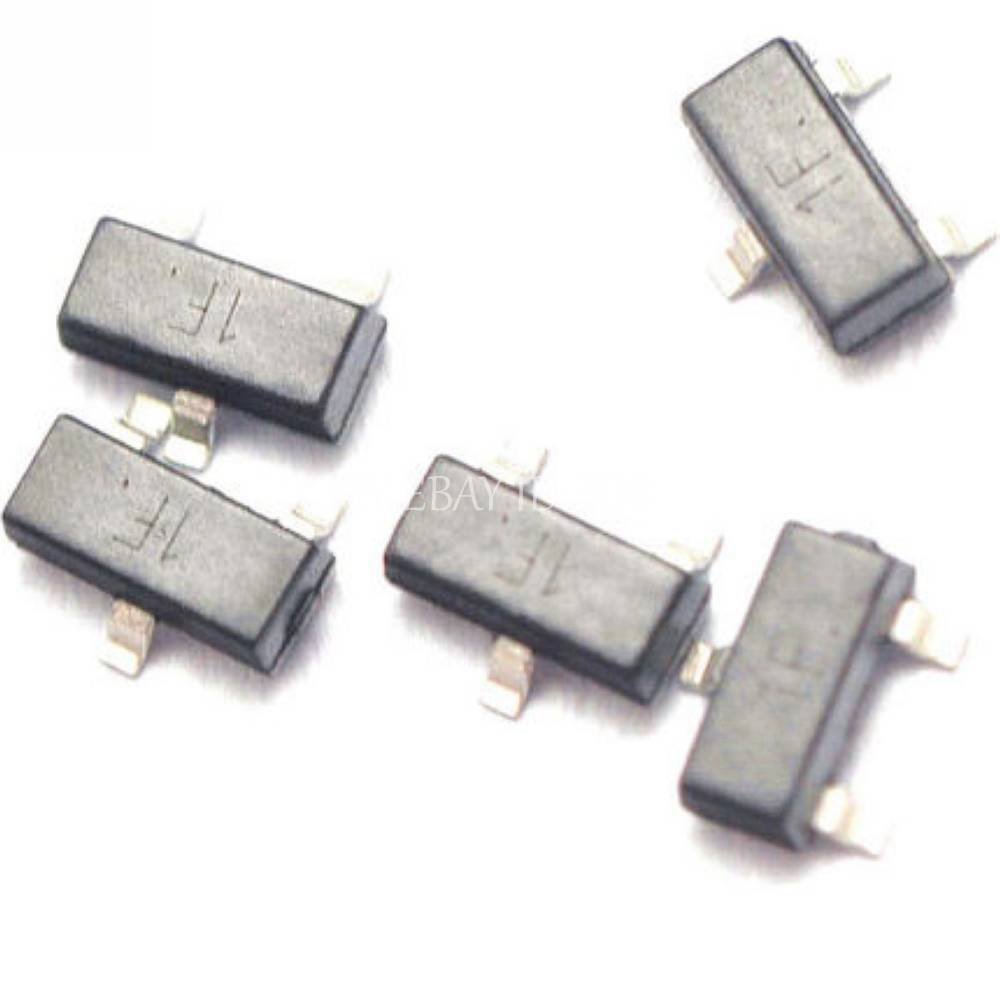 100pcs bc847b 1f 0.1a 45v npn sot-23 smd transistor