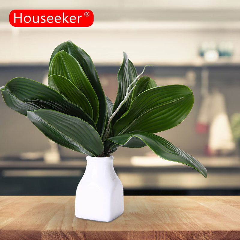Houseeker Phalaenopsis Leaf Modern Home Decoration Accessories Table Fairy Garden Miniature Artificial Plant Leaf Home Decoracion