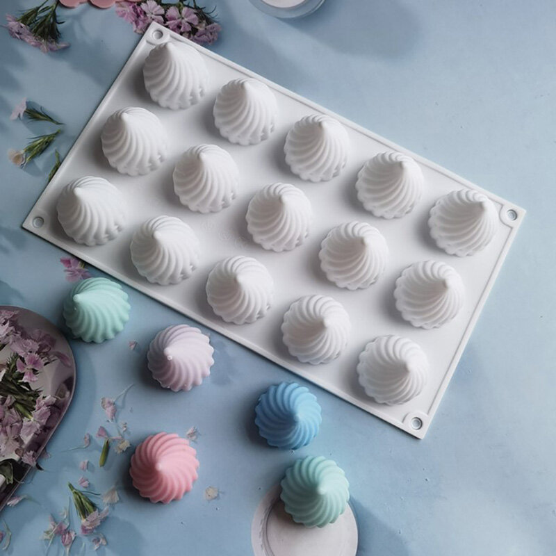 UG 15 Cavity Cone Whirlwind Onion Silicone Cake Mold for Chocolate Mousse Pudding