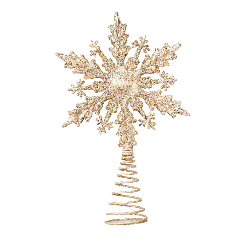 New Christmas Tree Top Star Hollow Glitter Powder Decoration Christmas Tree Five-pointed Star Snowflake Five-pointed Star