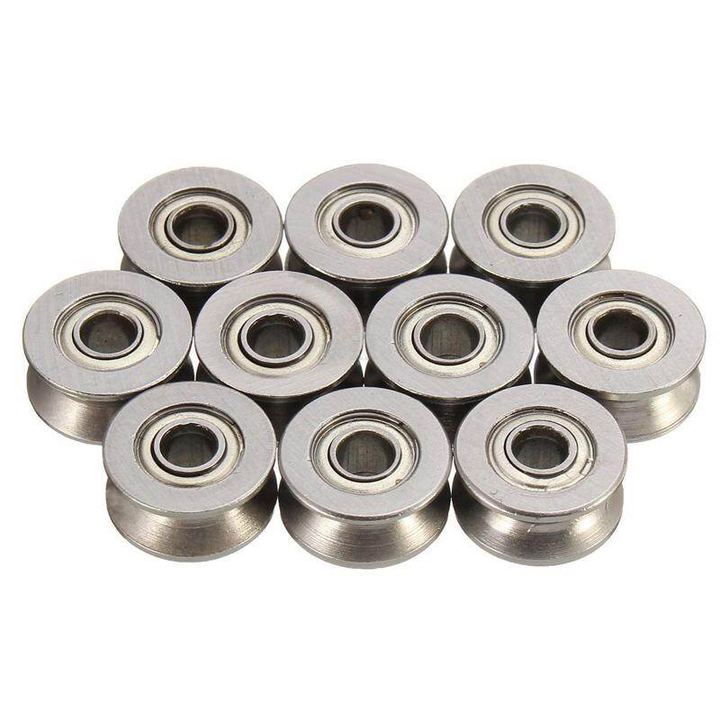 BOKALI 10pcs 624VV Sealed Guide Wire Track 4*13*6mm U Groove Pulley Rail Ball Bearing