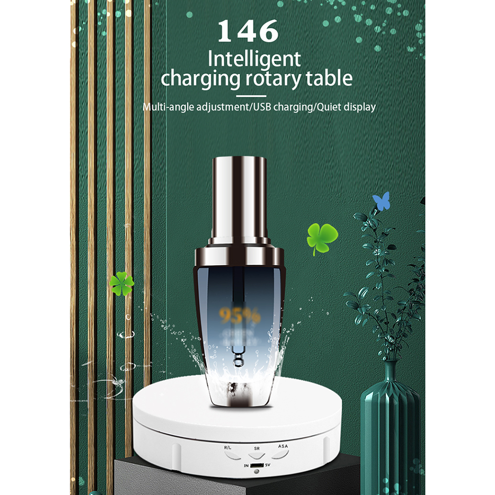 Bàn Xoay Điện 360 °, Đế Hiển Thị Xoay Sạc USB 3 Tốc Độ Có Thể Điều Chỉnh Đồng Hồ Trang Sức Trưng Bày Chụp Ảnh Sưu Tầm