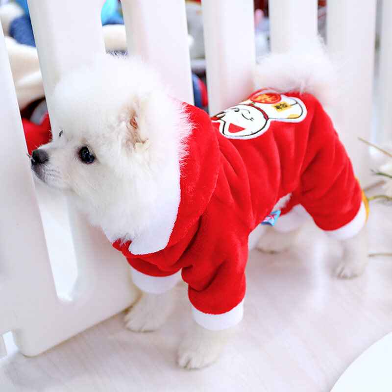【Giảm Giá 50% 】 Quà Tặng Năm Mới☾Chỉ Huy, Thú Cưng Schnauzer Hơn Gấu Teddy Chó Mèo Qiu Dong Trang Phục Quần Áo Lông Cừu San Hô Đoạn Bốn Chân Quần Áo Thoải Mái