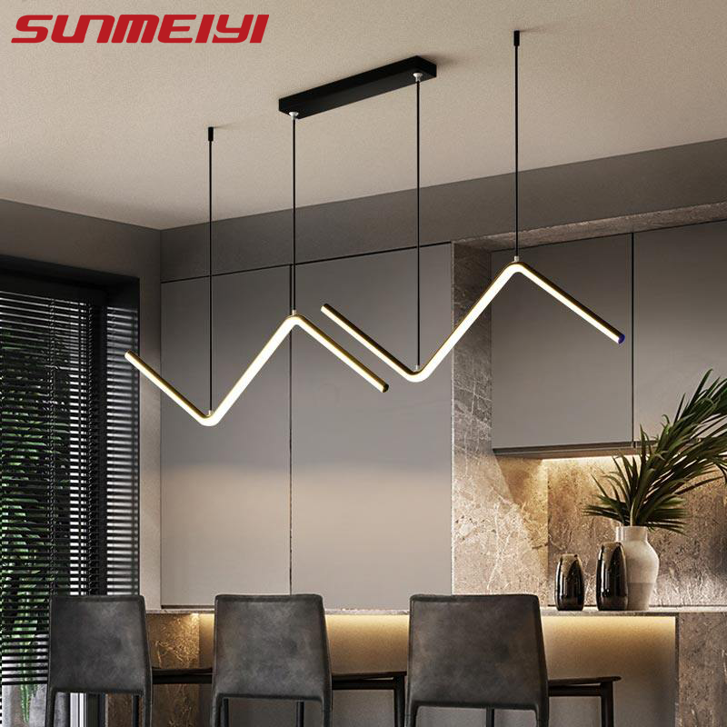 SUNMEIYI Ceiling Lights Black and Gold Lightning LED Lights Ceiling Pendant Lights Modern Dining Table Kitchen Living Room Home Design Hanging Decorative Lighting 3 Years Warranty