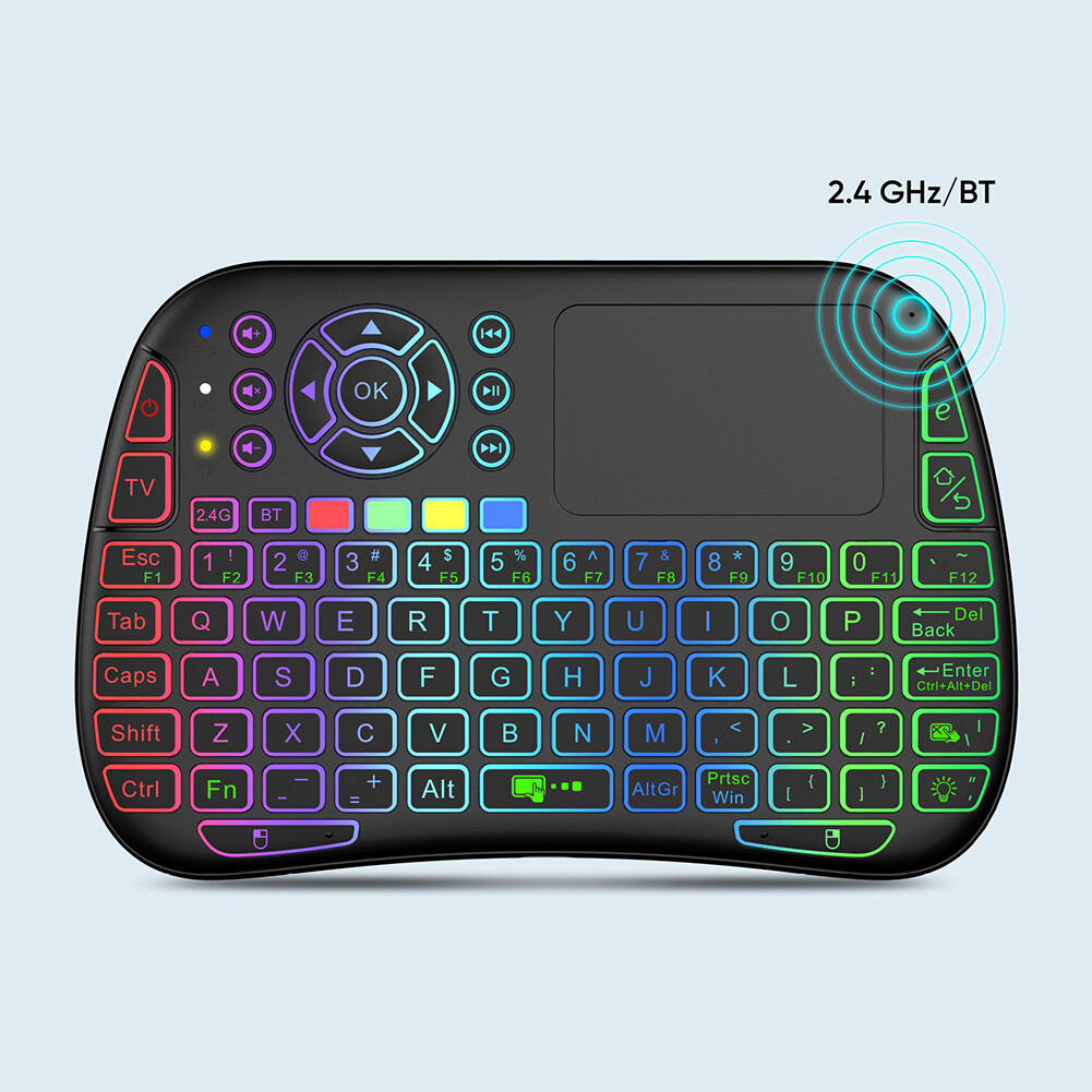 RGB Backlight Mini Wireless Keyboard With USB Receiver Keyboard for Mac OS Linux