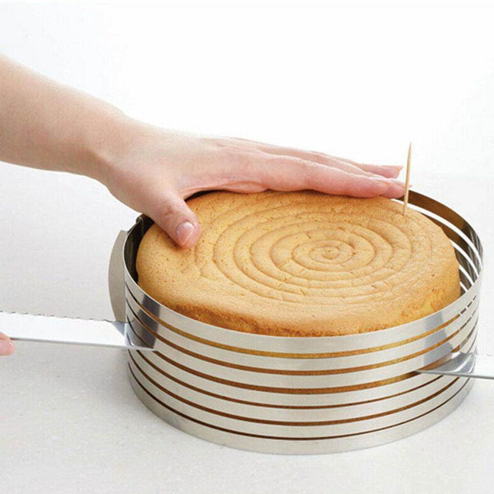 Adjustable Cake Slicer Cutter Round Mousse Layer Mold Stainless Steel Slicing Cake Setting Ring DIY Bakeware Tools