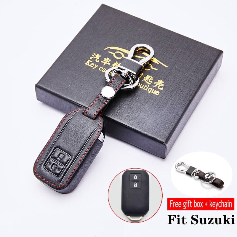 For suzuki xl7 swift ciaz ertiga celerio 2 button leather car key cover