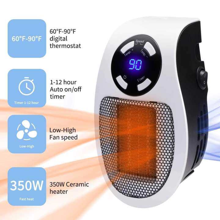 600 W เซรามิคแบบพกพา MINI Space Air ปลั๊กฮีทเตอร์ติดผนัง - Outlet สำหรับ Office House EU Plug