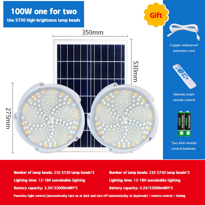 B&B Led Ceiling Light Solar Light Wall Light Outdoor Lighting Indoor Lighting High-Power Balcony Light Dimmable Remote Control Intelligent Light Control