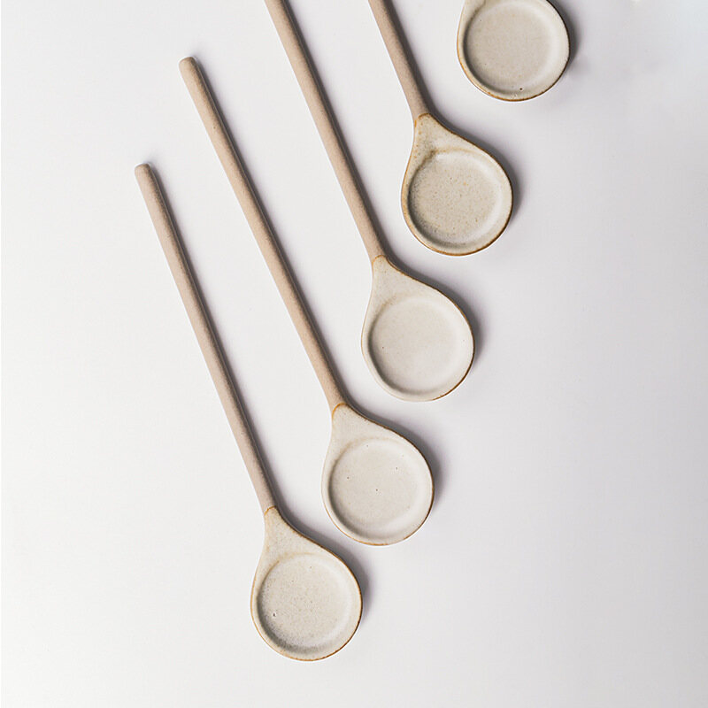 OMK Japanese Style Handmade Ceramic coffee spoon
