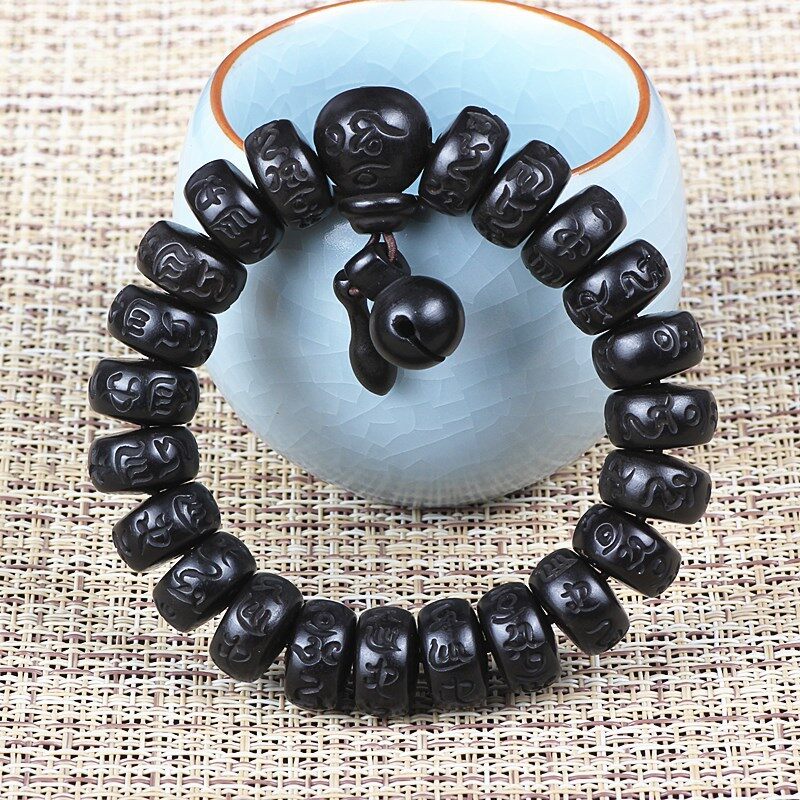 Qi Yi national wind natural lightning strike jujube Buddhist beads string Buddhist beads bracelet wooden hand ornaments琦毅民族风天然雷击枣木佛珠手串佛珠手链木质手饰