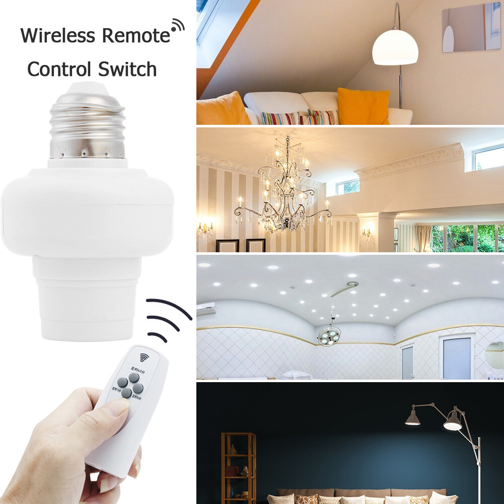 E27 Screw Light Holder Converter Remote Control Lamp Base Socket Connector