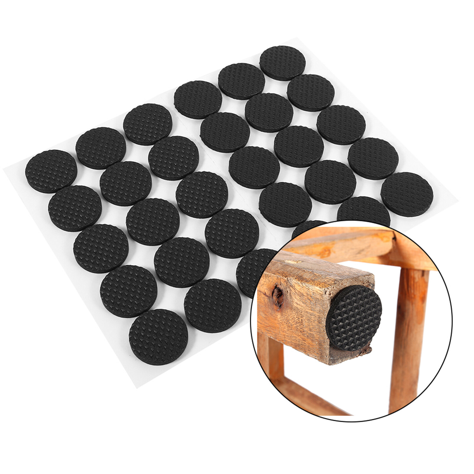 ​​30Pcs Black Tenacious Adhesive Furniture Rubber Feet for Sofa Table Chair Rubber Feet Pad Round