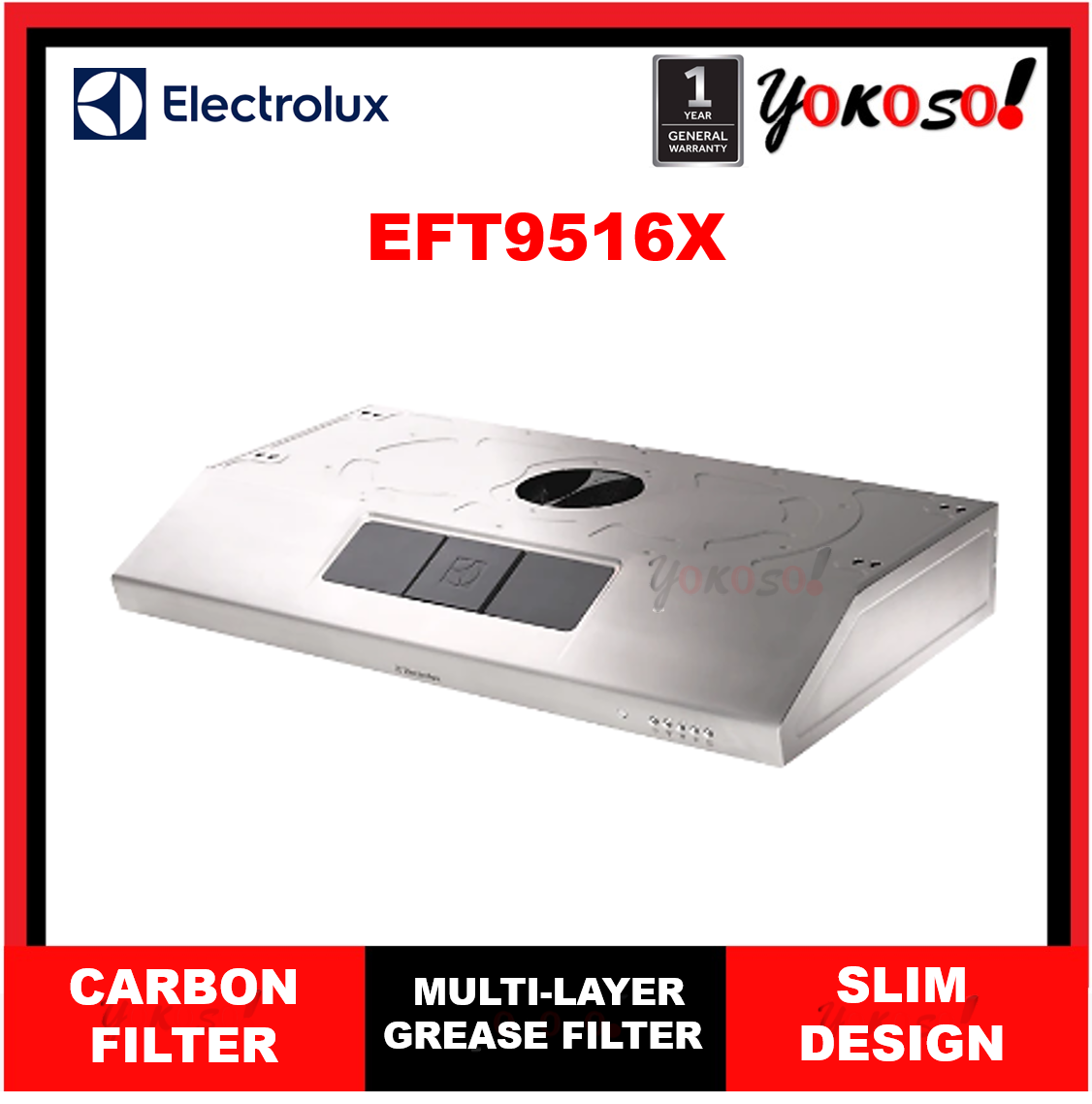 electrolux slimline kitchen hood eft9516x