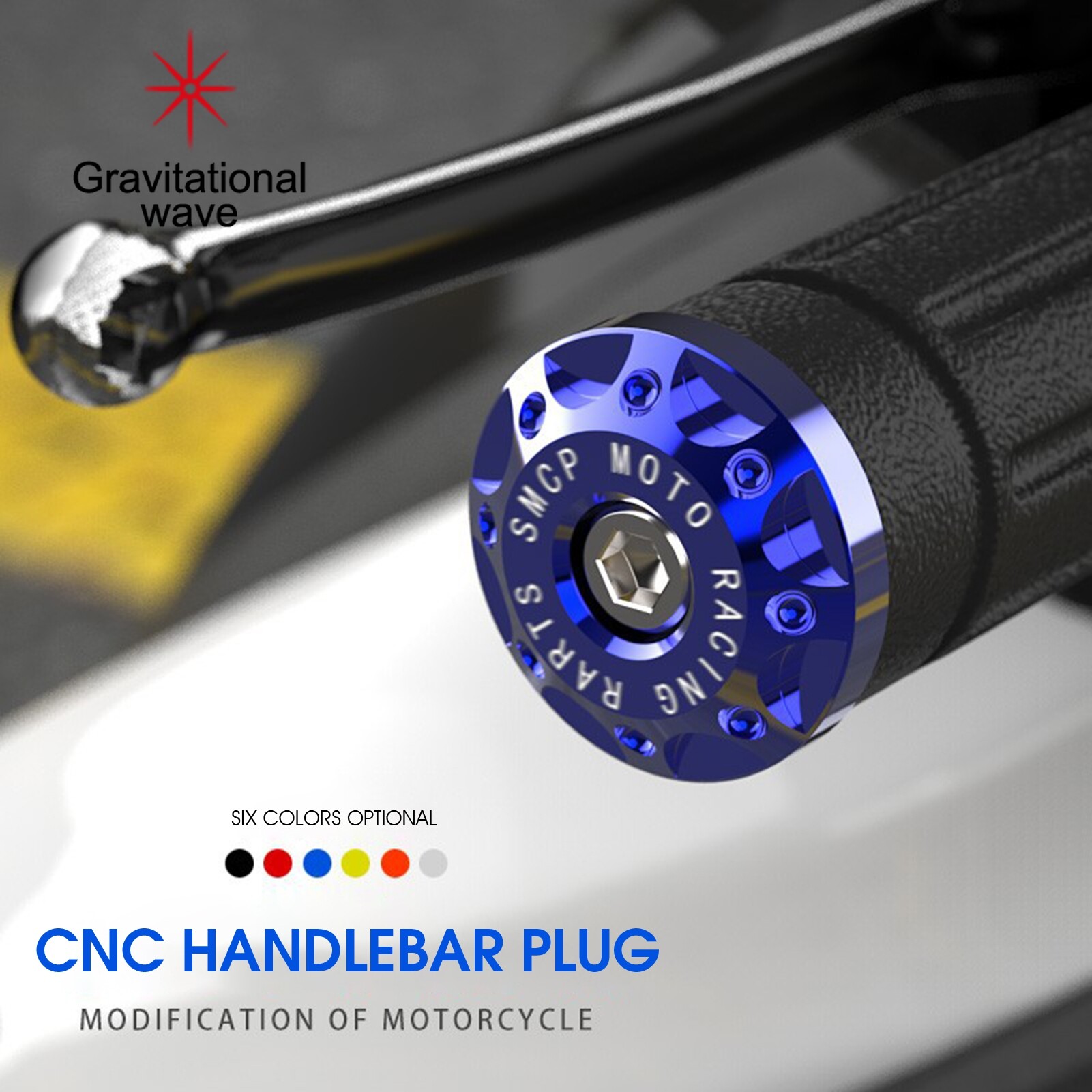 Gravitational wave 1 Pair Motorcycle Handlebar Plugs High Low Temperature Resistance Waterproof Non-slip Aluminum Alloy Handlebar Caps End Caps for Motorbike