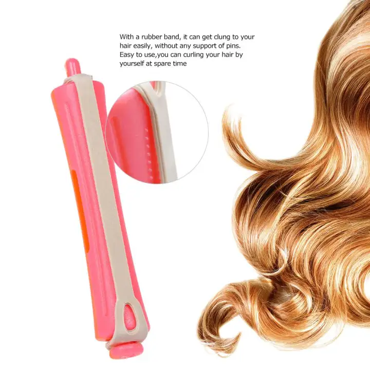 12 Pieces Salon Cold Wave Rods Hair Roller With Rubber Band