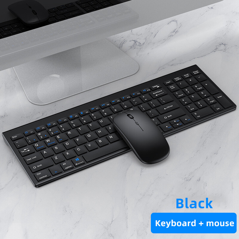 JOMAA 2.4G Wireless Bluetooth Keyboard Mouse Set Three-mode Wireless ...