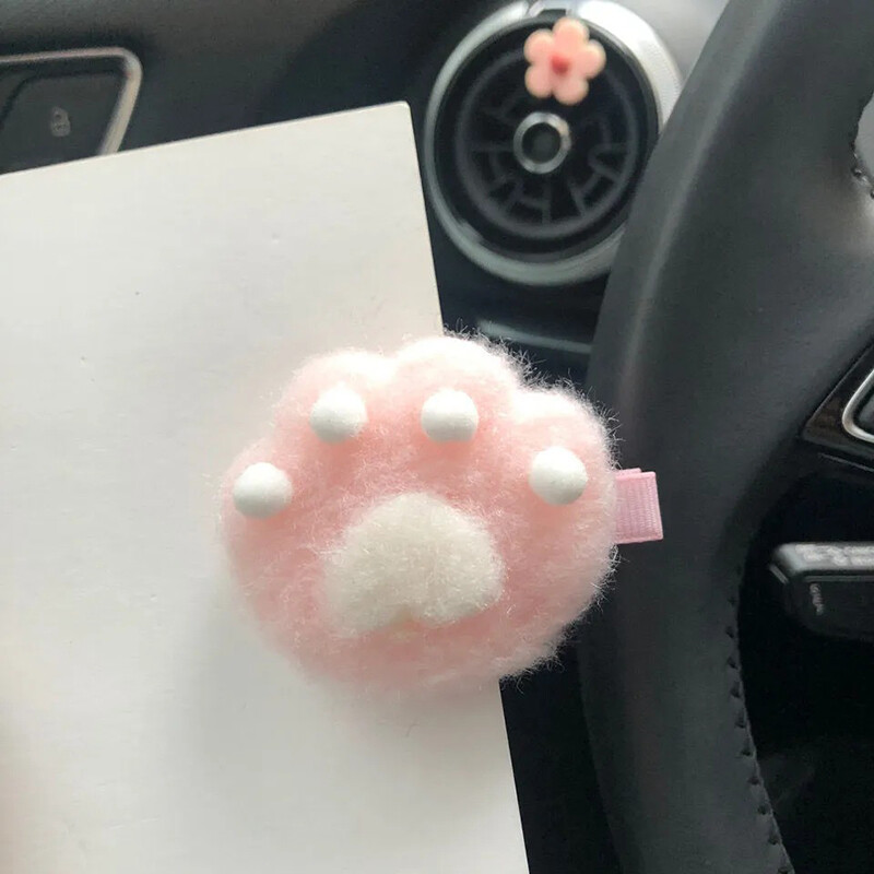 Cute Pink Cat Feet Hair Clips