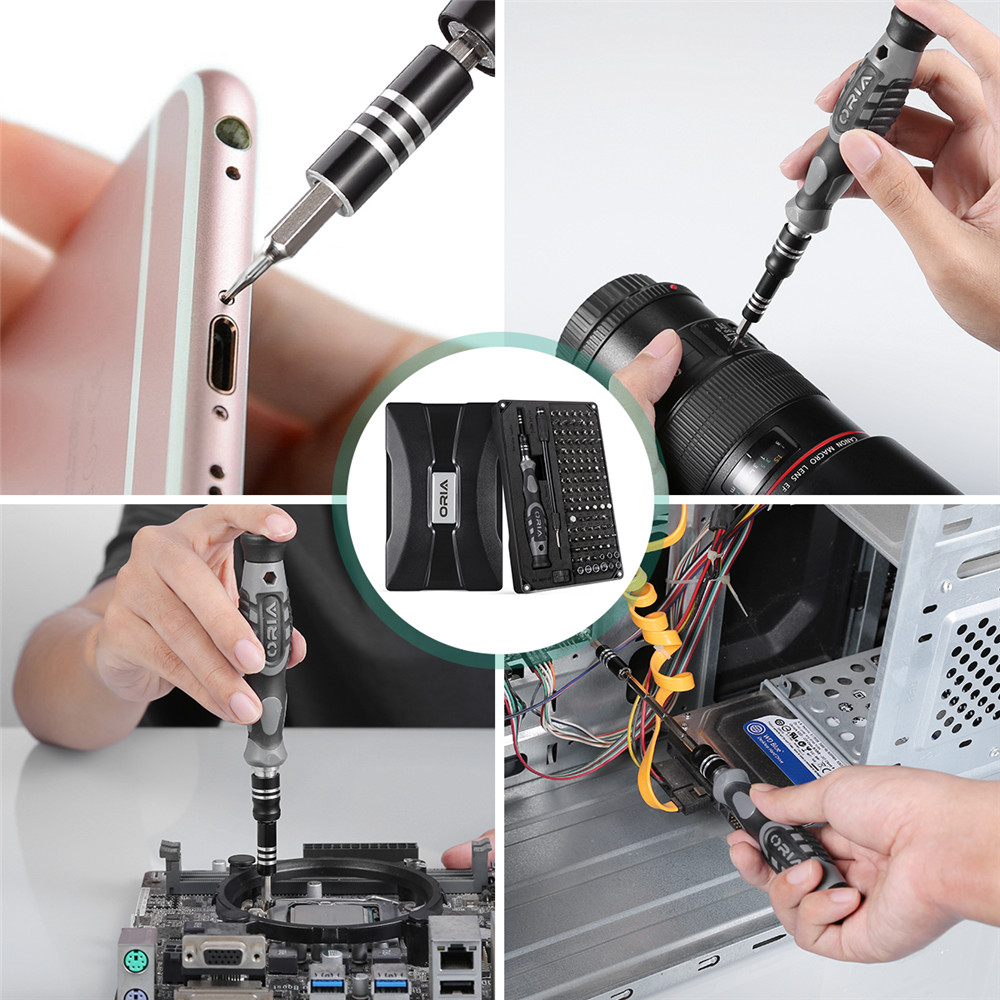 Bộ tua vít oria, dụng cụ từ tính 106 trong 1, bộ dụng cụ sửa chữa chuyên nghiệp cho điện thoại thông minh, bảng điều khiển trò chơi, đồ chơi máy tính