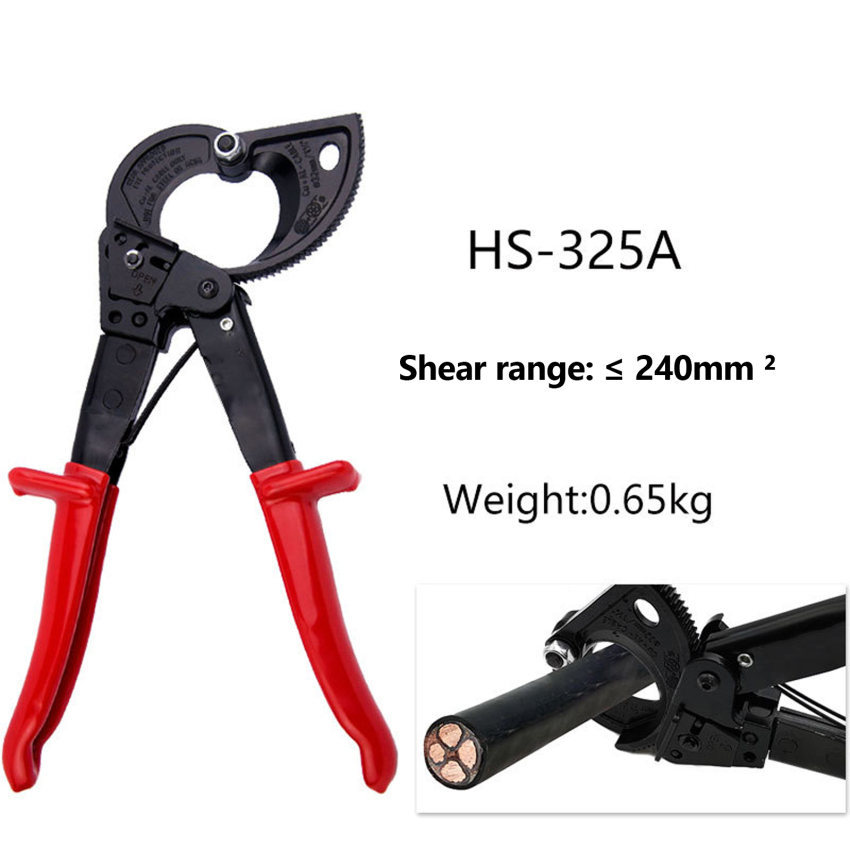 Ratchet Cable Cutter, Heavy Duty Wire Cutter For Aluminum Copper Cable Up To 240mm², Ratcheting Wire Cutting Hand Tool