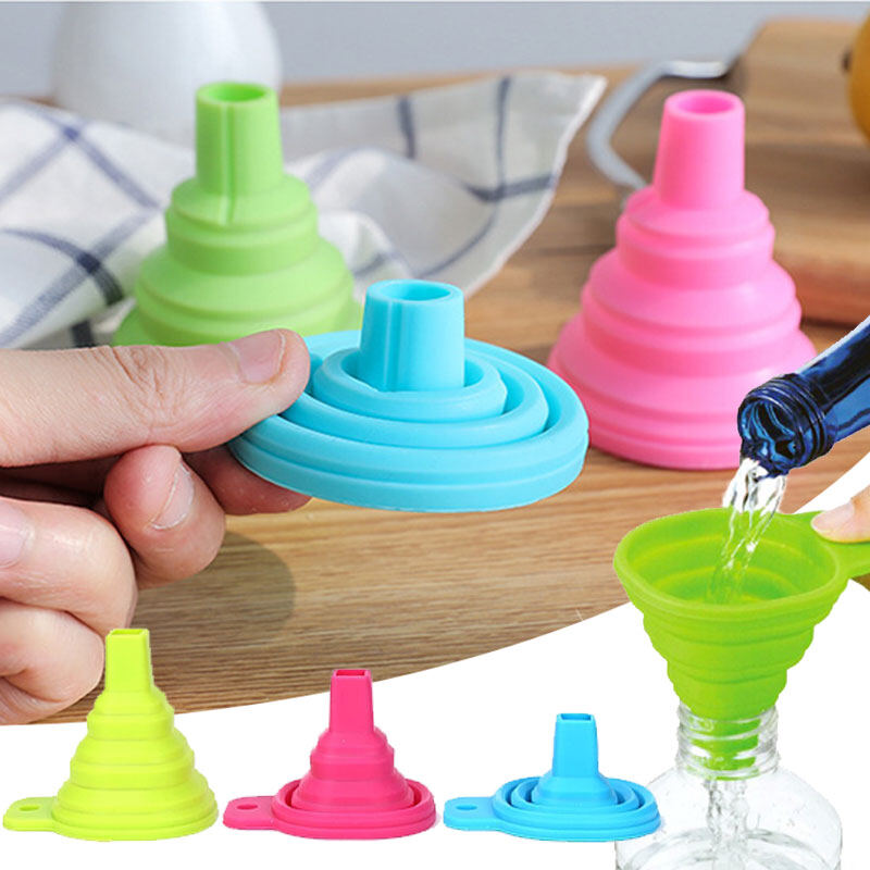 YESPERY Dụng Cụ Gel Silicon Gập Lại Được Xếp Lại Được Phễu Ống Phễu Tiện Ích Nhà Bếp