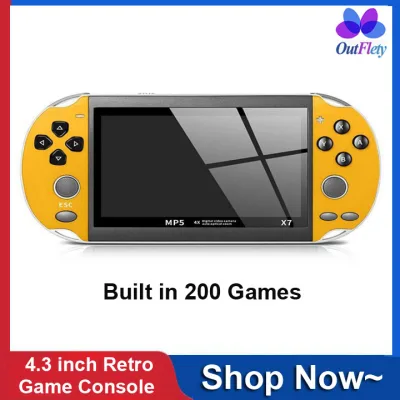 OutFlety X7 Handheld Game Console With Built In 200 Games,4.3 Inch Double Rocker Classic Arcade Retro Game Player Gameboy Support Download Games