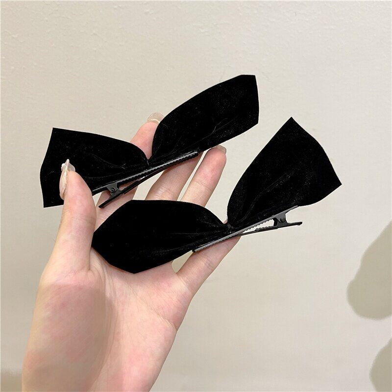 Fashion Girls Women Hair Clips 2 Pcs Set Korean ins Style Sweet Cute Bow Hairpin Go Out All-match Indoors Wash Face Student Maiden Bangs Clip Headwear Hair accessories