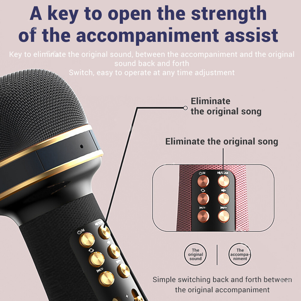 Micrô Không Dây Tương Thích Bluetooth WS-898 + FM + Loa Âm Thanh Thay Đổi Giọng Nói